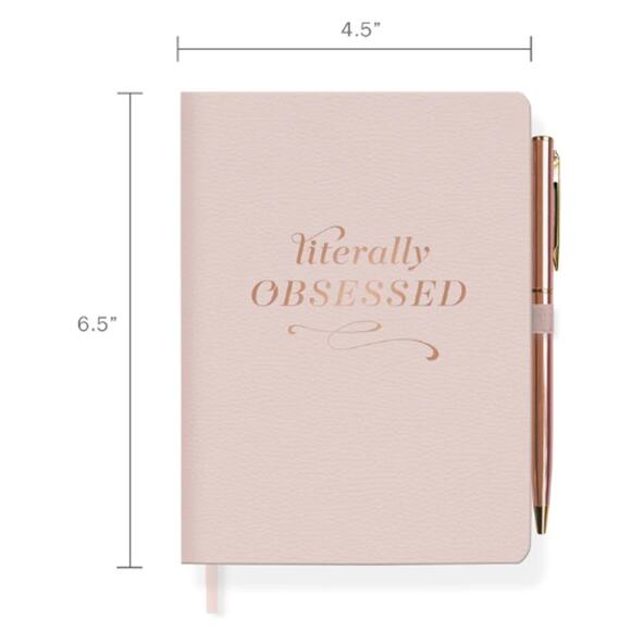 Fringe Studio Faux Luxury Leather Pink Notebook Journal Diary with Pen 192 pages - Picture 3 of 13